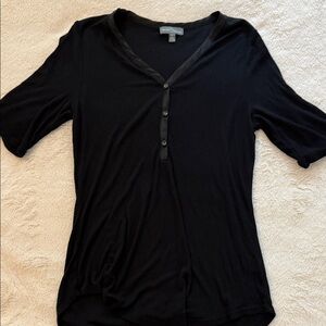Elegant Black V-Neck Women's Top, Market & Spruce, size M